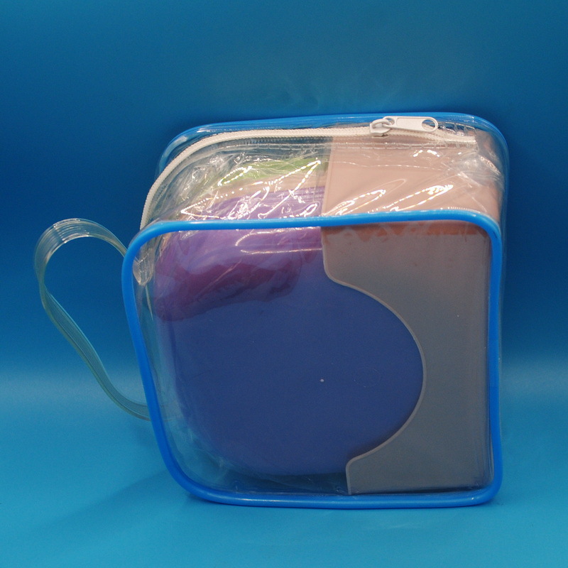 Pvc Clear Children's Toy Storage Bag Portable Waterproof Brick Storage Bag with Mesh Pocket