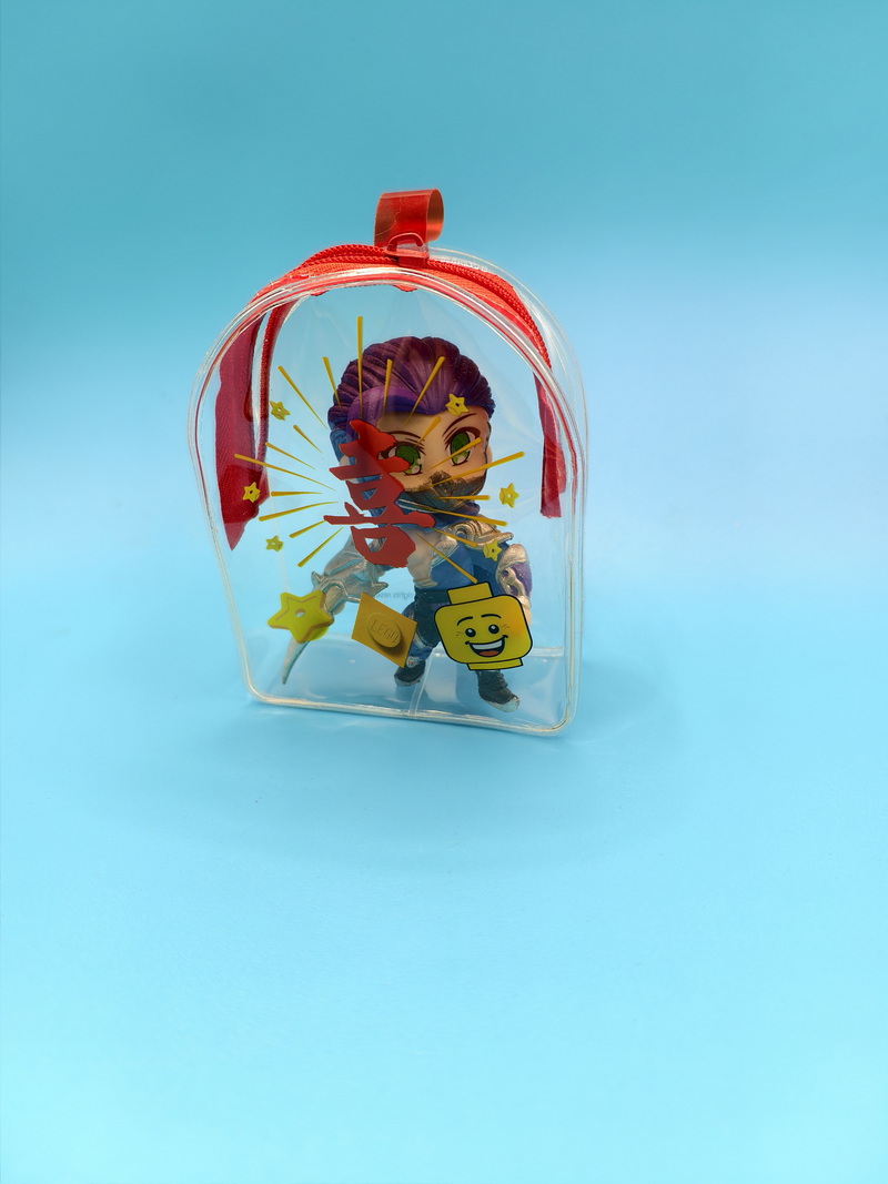 15cm 17cm Doll Bag Clear Display Figure Bag With Keychain Blind Bag PVC Doll Small Storage Clear Pouch for Figure Collectors
